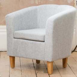 Artemis Home Alderwood Light Grey Hessian Tub Chair - Size: Single - Wilko