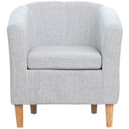 Artemis Home Alderwood Light Grey Hessian Tub Chair - Size: Single - Wilko - thumbnail 3