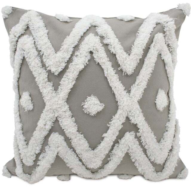 Intimates Bergen Tufted Grey Filled Cushion 43 x 43cm 2 Pack - Wilko - image 1