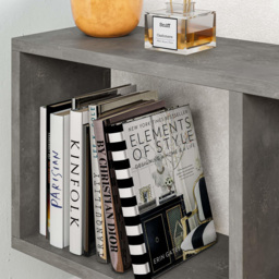 Decortie Homemania 4 Shelf Retro Grey Wooden Side Table - Size: 60 x 60 x 19.5cm - Wilko - thumbnail 5
