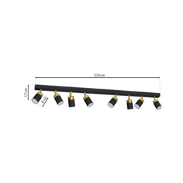 Milagro Joker Black and Gold Ceiling Lamp 230V - Size: 5 x 110 x 17cm - Wilko - thumbnail 7