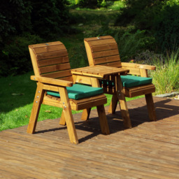 Charles Taylor 2 Seater Straight Companion Seat with Green Cushions - Wilko - thumbnail 4