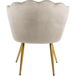 Flora Petal Back Accent Tub Chair Velvet Upholstery - Taupe - Size: Single - Genesis - Wilko - thumbnail 6