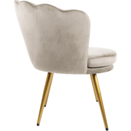 Flora Petal Back Accent Tub Chair Velvet Upholstery - Taupe - Size: Single - Genesis - Wilko - thumbnail 5