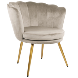 Flora Petal Back Accent Tub Chair Velvet Upholstery - Taupe - Size: Single - Genesis - Wilko - thumbnail 3
