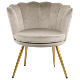 Flora Petal Back Accent Tub Chair Velvet Upholstery - Taupe - Size: Single - Genesis - Wilko - thumbnail 4