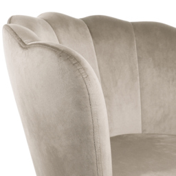 Flora Petal Back Accent Tub Chair Velvet Upholstery - Taupe - Size: Single - Genesis - Wilko - thumbnail 7