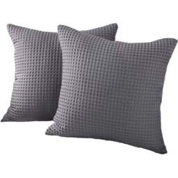 Allure Home Fashions Hotel Graphite Waffle Cushion Cover 2 Pack 50 x 50cm - Grey - Wilko