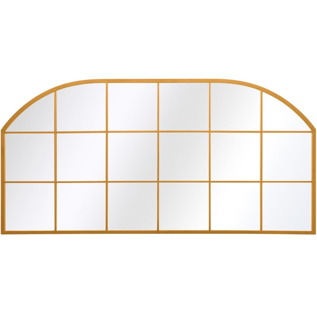 MirrorOutlet The Arcus Gold Metal Arched Outdoor Window Garden Wall Mirror 174 x 85cm - Size: 85 x 174 x 3cm - Wilko - image 1
