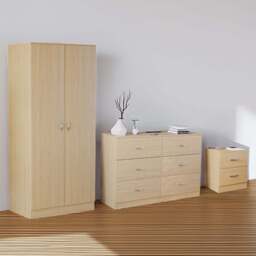 VIDA DESIGNS Riano Pine 3 Piece Bedroom Furniture Set - Wilko - thumbnail 1