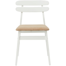 vidaXL Set of 2 White and Brown Rubberwood Rectilinear Vintage Dining Chairs - Multi - Wilko - thumbnail 4