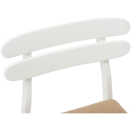 vidaXL Set of 2 White and Brown Rubberwood Rectilinear Vintage Dining Chairs - Multi - Wilko - thumbnail 6