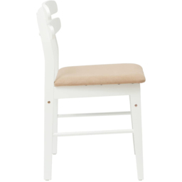 vidaXL Set of 2 White and Brown Rubberwood Rectilinear Vintage Dining Chairs - Multi - Wilko - thumbnail 7