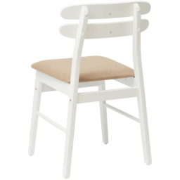 vidaXL Set of 2 White and Brown Rubberwood Rectilinear Vintage Dining Chairs - Multi - Wilko - thumbnail 5