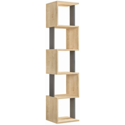 Decortie Piri 5 Shelf Oak and Anthracite Bookcase - Multi - Wilko - thumbnail 3