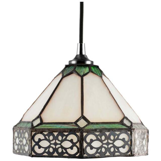 Happy Homewares Classic 1920s Shabby Pendant Light Shade - Size: 14 x 22 x 22cm - Green - Wilko - image 1