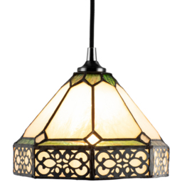 Happy Homewares Classic 1920s Shabby Pendant Light Shade - Size: 14 x 22 x 22cm - Green - Wilko - thumbnail 4