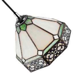 Happy Homewares Classic 1920s Shabby Pendant Light Shade - Size: 14 x 22 x 22cm - Green - Wilko - thumbnail 7