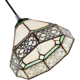 Happy Homewares Classic 1920s Shabby Pendant Light Shade - Size: 14 x 22 x 22cm - Green - Wilko - thumbnail 6