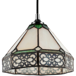 Happy Homewares Classic 1920s Shabby Pendant Light Shade - Size: 14 x 22 x 22cm - Green - Wilko - thumbnail 5
