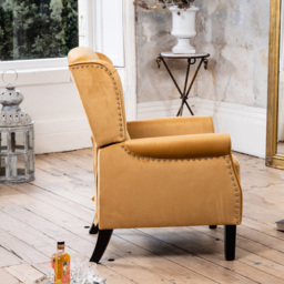 Artemis Home Annapoli Yellow Velvet Manual Recliner Armchair - Size: Single - Wilko - thumbnail 5