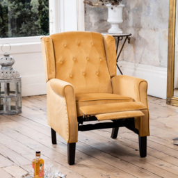 Artemis Home Annapoli Yellow Velvet Manual Recliner Armchair - Size: Single - Wilko - thumbnail 3