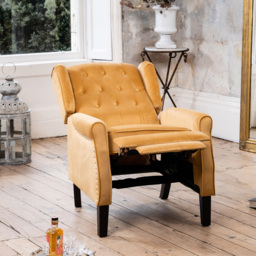 Artemis Home Annapoli Yellow Velvet Manual Recliner Armchair - Size: Single - Wilko - thumbnail 4