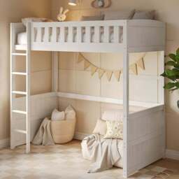 Flair Bea White Wooden High Sleeper - Size: Single - Wilko