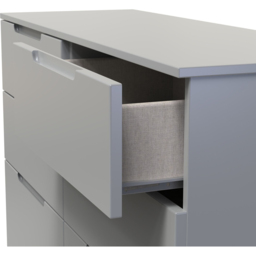 Crowndale Milan 6 Drawer Dusk Grey Wide Chest of Drawers Ready Assembled - Wilko - thumbnail 7