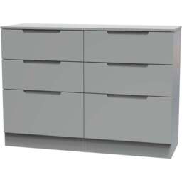 Crowndale Milan 6 Drawer Dusk Grey Wide Chest of Drawers Ready Assembled - Wilko - thumbnail 5