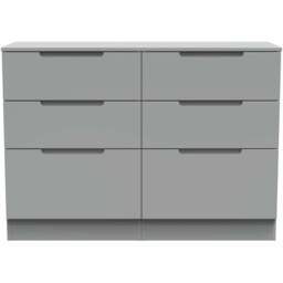 Crowndale Milan 6 Drawer Dusk Grey Wide Chest of Drawers Ready Assembled - Wilko - thumbnail 3
