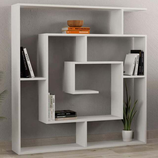 Labirent White Bookcase Room Separator 129cm - Size: 5 Shelf - Decortie - Wilko - image 1