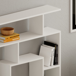 Labirent White Bookcase Room Separator 129cm - Size: 5 Shelf - Decortie - Wilko - thumbnail 4