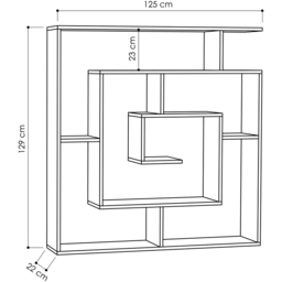 Labirent White Bookcase Room Separator 129cm - Size: 5 Shelf - Decortie - Wilko - thumbnail 6