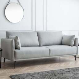 Julian Bowen Rohe 3 Seater Platinum Wool Sofa - Grey - Wilko - thumbnail 1