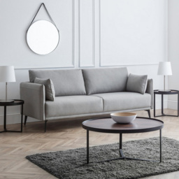 Julian Bowen Rohe 3 Seater Platinum Wool Sofa - Grey - Wilko - thumbnail 5
