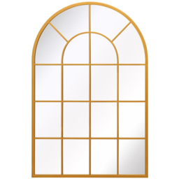 MirrorOutlet The Arcus Gold Framed Arched Wall Garden Mirror 120 x 80cm - Size: 120 x 80 x 3cm - Wilko - thumbnail 1