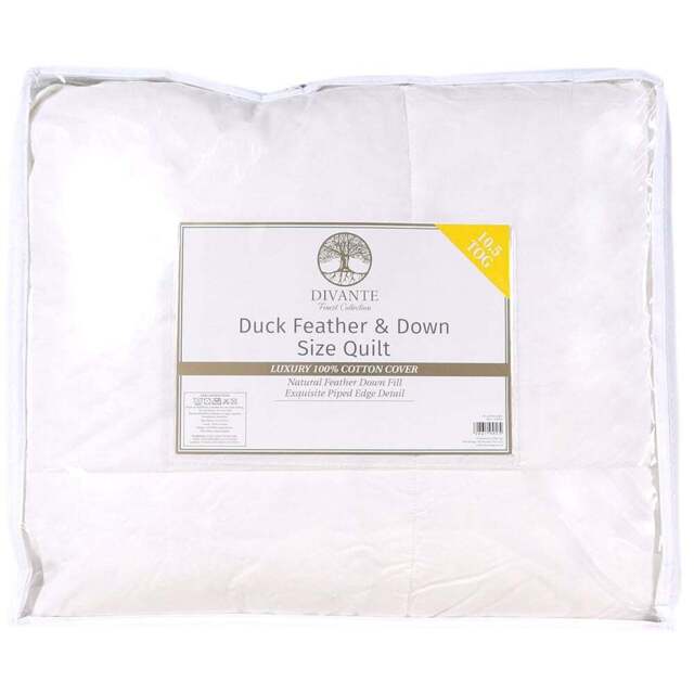 Divante Double White Duck Feather and Down Duvet 10.5 Tog - Wilko - image 1