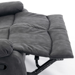 Furniture One 2 Seater Dark Grey Full Fabric Manual Recliner Sofa - Wilko - thumbnail 7