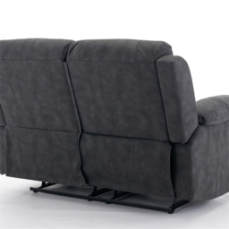 Furniture One 2 Seater Dark Grey Full Fabric Manual Recliner Sofa - Wilko - thumbnail 6