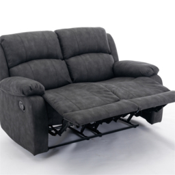 Furniture One 2 Seater Dark Grey Full Fabric Manual Recliner Sofa - Wilko - thumbnail 4