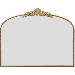 The Crown Gold Arched Metal Wall Mirror 102 x 80cm - MirrorOutlet - Wilko
