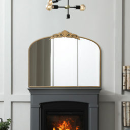 The Crown Gold Arched Metal Wall Mirror 102 x 80cm - MirrorOutlet - Wilko - thumbnail 3