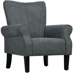 HOMCOM Modern Upholstered Accent Armchair with High Back - Size: Single - Grey - Wilko - thumbnail 3