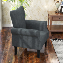 HOMCOM Modern Upholstered Accent Armchair with High Back - Size: Single - Grey - Wilko - thumbnail 6