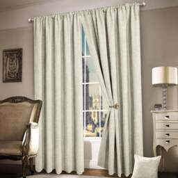 Intimates Plain Chenille Cream Tape Top Curtains 117 x 183cm - Size: W 117 x D 183cm - Wilko - thumbnail 1