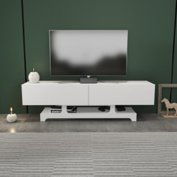 Decorotika Tera 2 Door Single Shelf White TV Unit - Size: 46.8 x 160 x 35cm - Wilko - thumbnail 5
