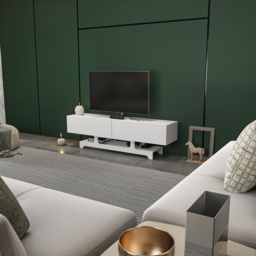 Decorotika Tera 2 Door Single Shelf White TV Unit - Size: 46.8 x 160 x 35cm - Wilko - thumbnail 7