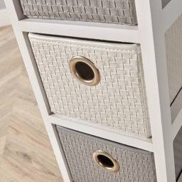 Home Source Sandringham 4 Drawer White and Grey Storage Cabinet - Size: 25 x 25 x 77cm - Brown - Wilko - thumbnail 7