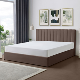 Artemis Home Evelynne Super King Size Dark Brown Linen Upholstered Ottoman Bed - Wilko - thumbnail 5